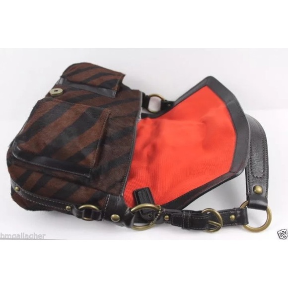 COACH Chelsea Zebra Stripe Haircalf Bag #8A62 - Picture 5 of 8